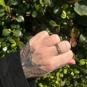 14k Gold Multi Stone Band - Emerald, tourmaline, Ruby, sapphire, garnet, etc